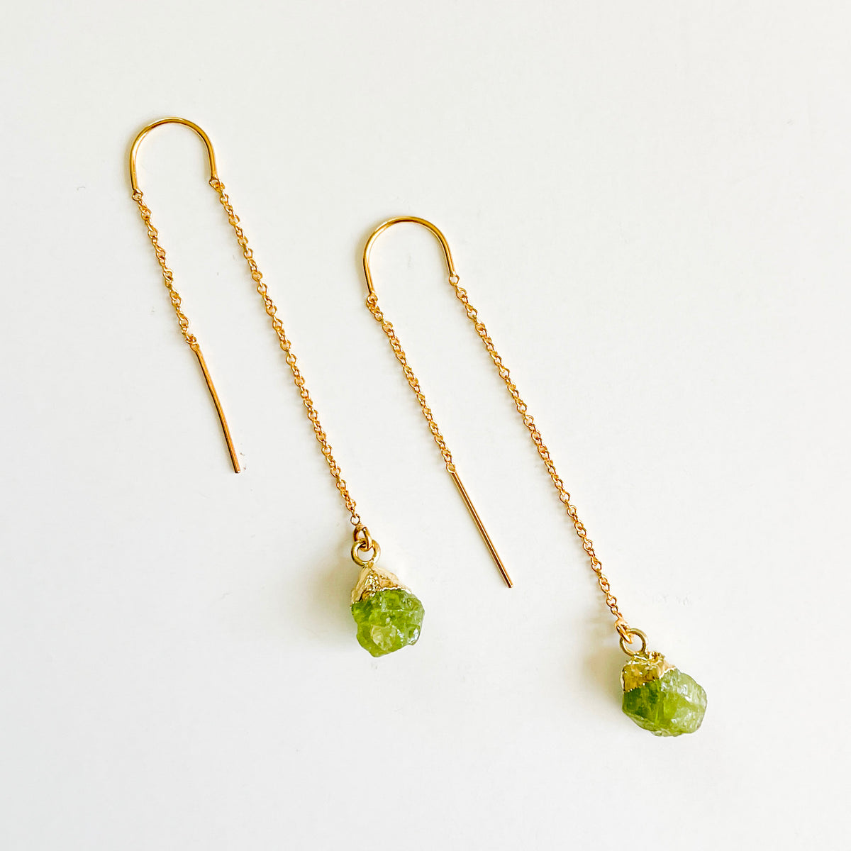 Peridot Threader Earrings