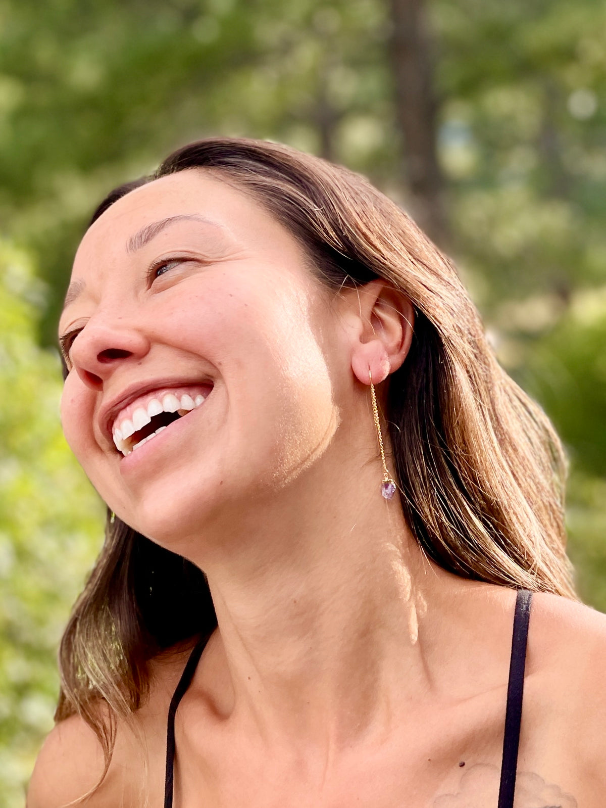 Smoky Quartz Threader Earrings
