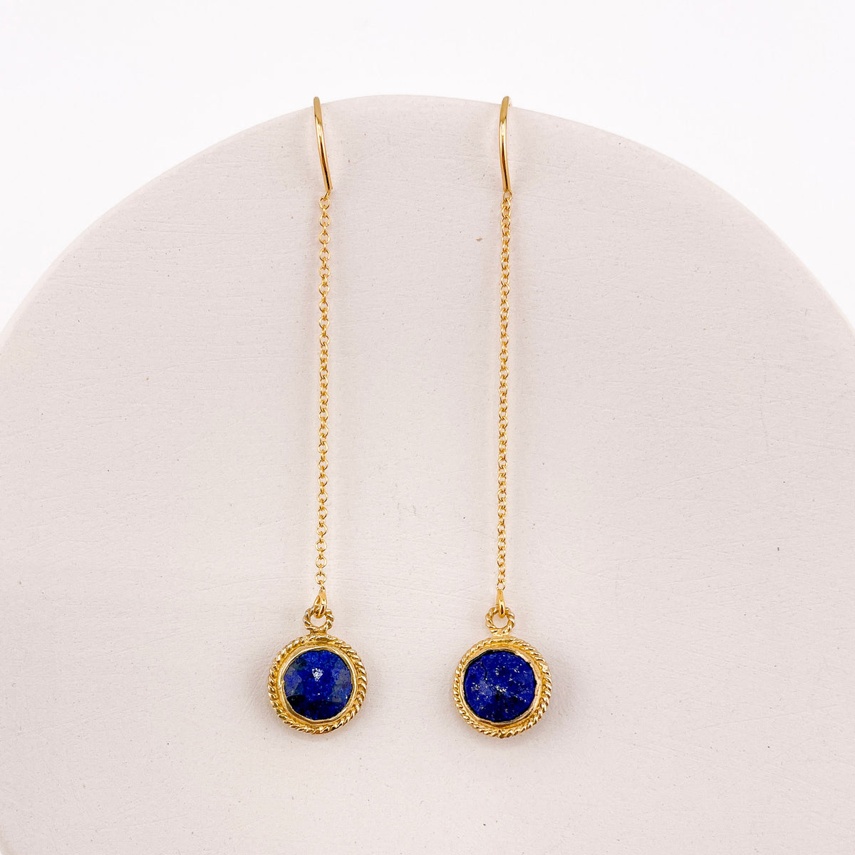 Lapis Lazuli Threader Earrings