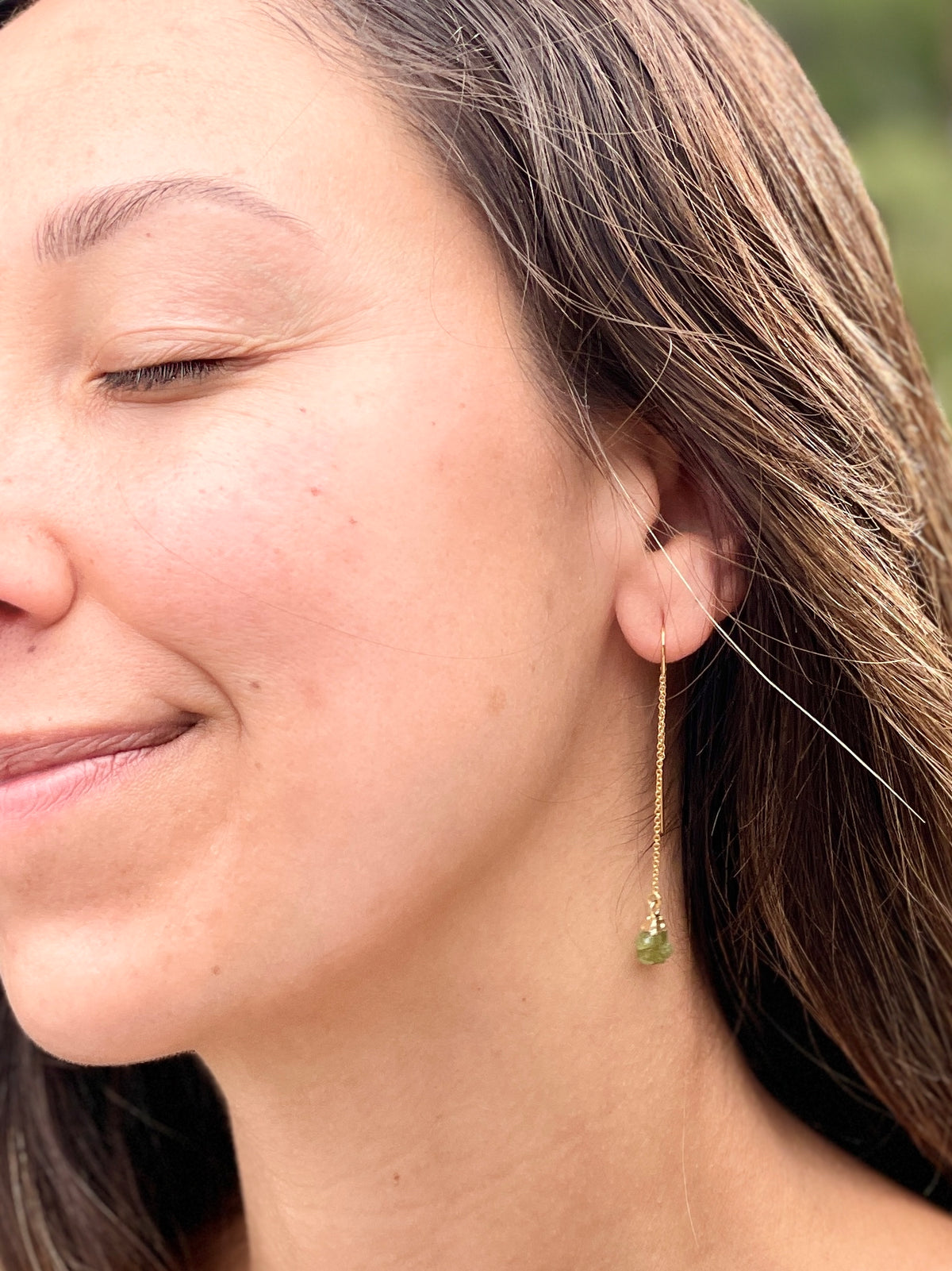 Peridot Threader Earrings