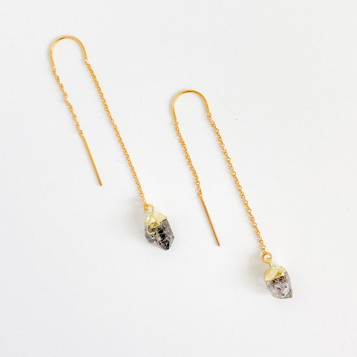 Herkimer Diamond Threader Earrings