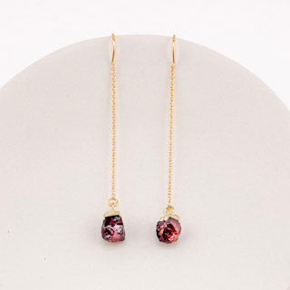 Garnet Threader Earrings