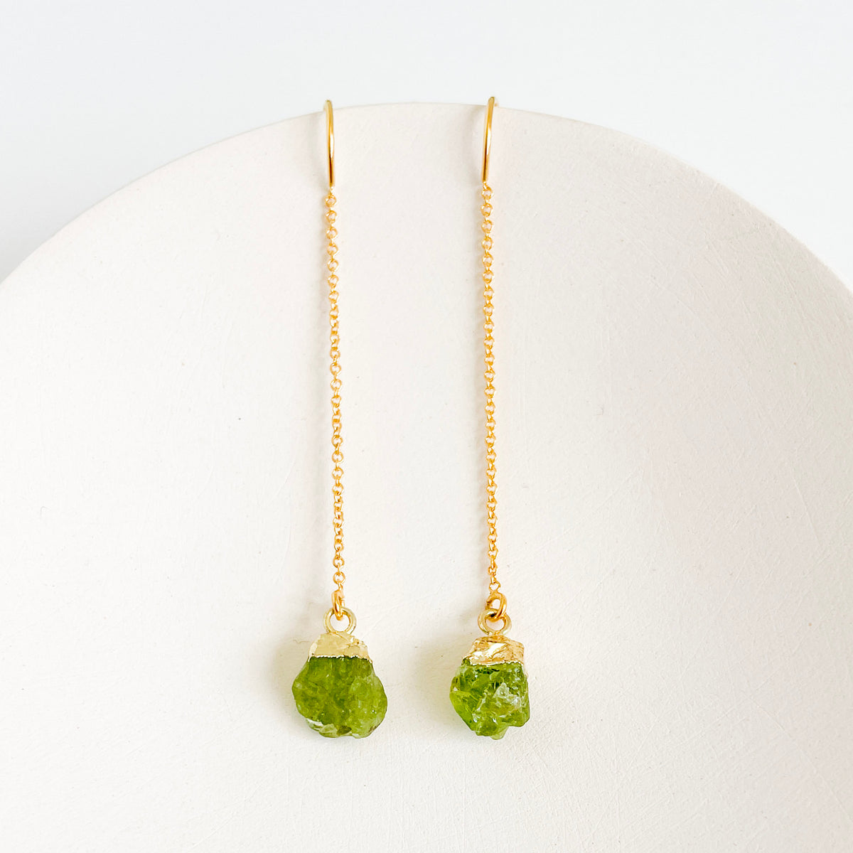 Peridot Threader Earrings