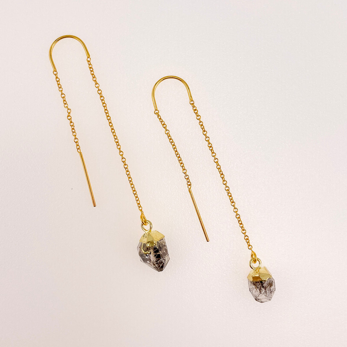 Herkimer Diamond Threader Earrings