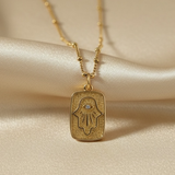 Inner Light Gold Hamsa Necklace