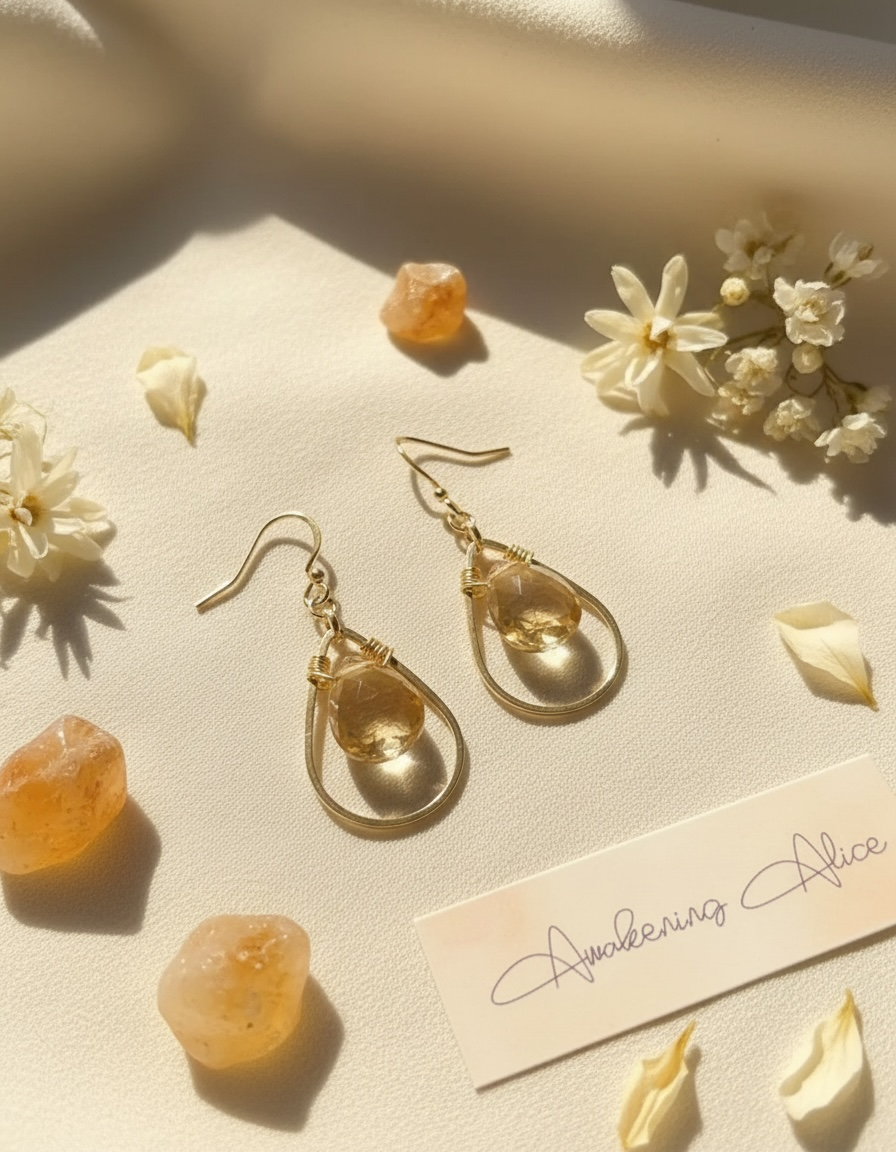 Inner Radiance Suncatcher Earrings - Citrine