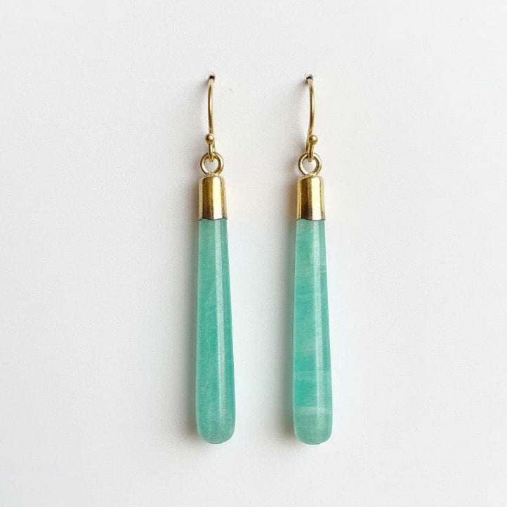 Tapping Into Flow Amazonite Gold Earrings