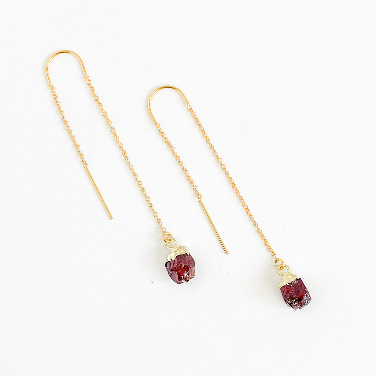 Garnet Threader Earrings
