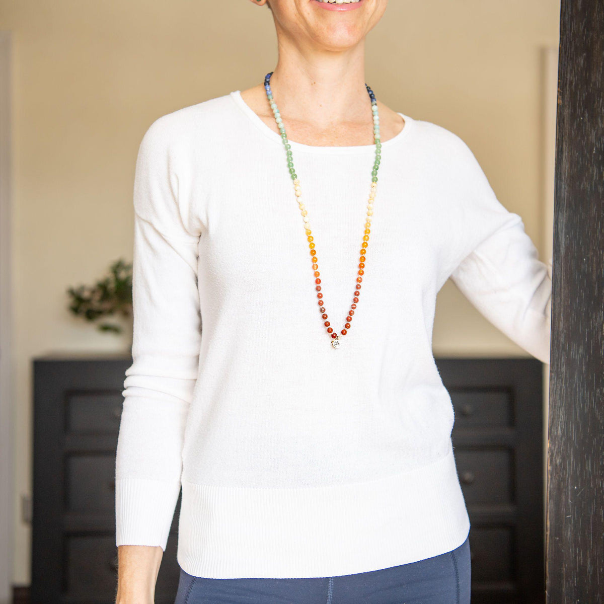 Mala Necklace for the Chakras Ombre Prayer Beads Merakalpa Malas