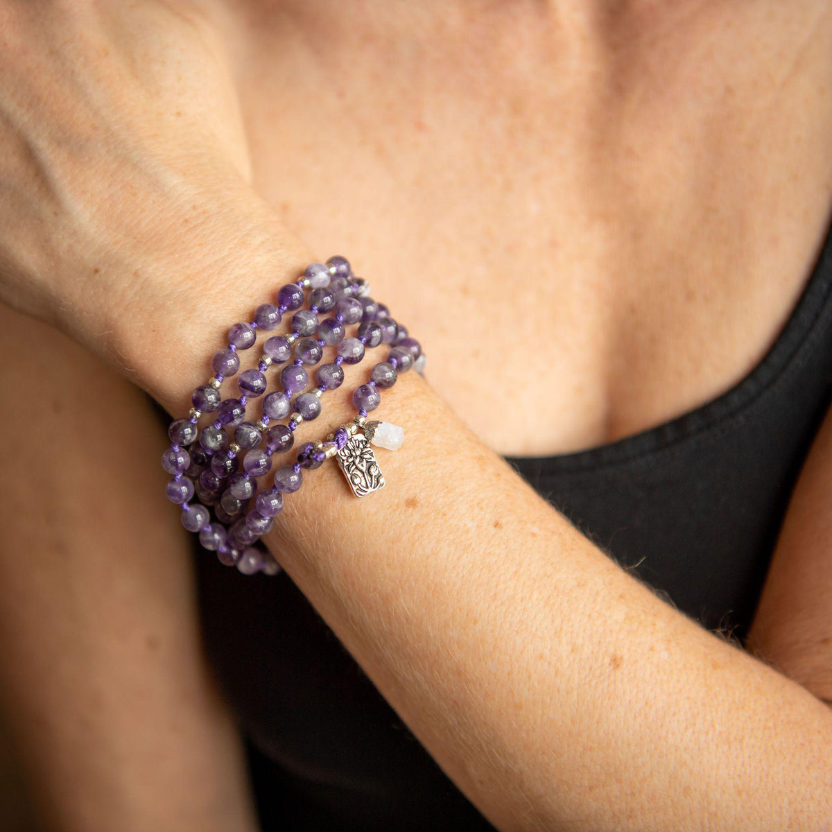 Amethyst Meditation Bracelet Mala Beads Merakalpa Malas