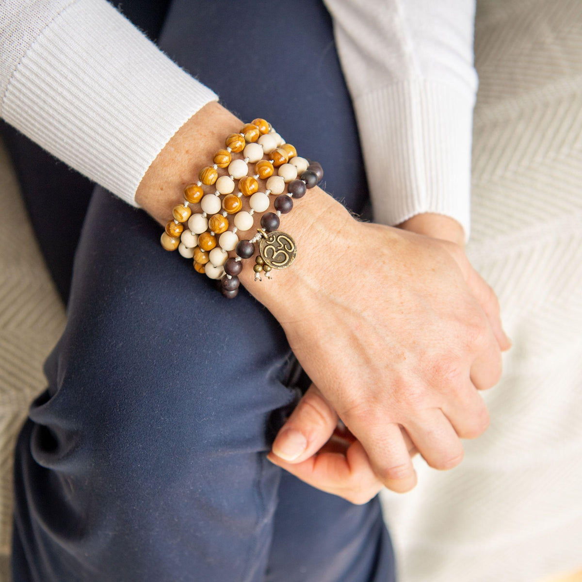 Ombre Mala Bracelet with Om Charm Merakalpa Malas