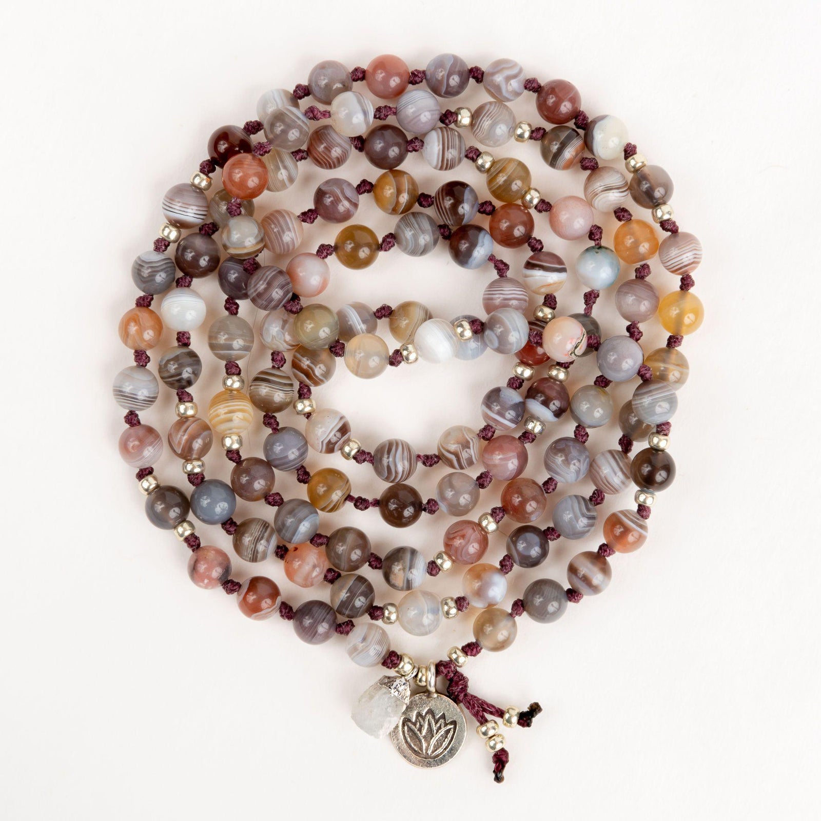 Botswana Agate Mala Bracelet Made for You Journey to Self Merakalpa Malas