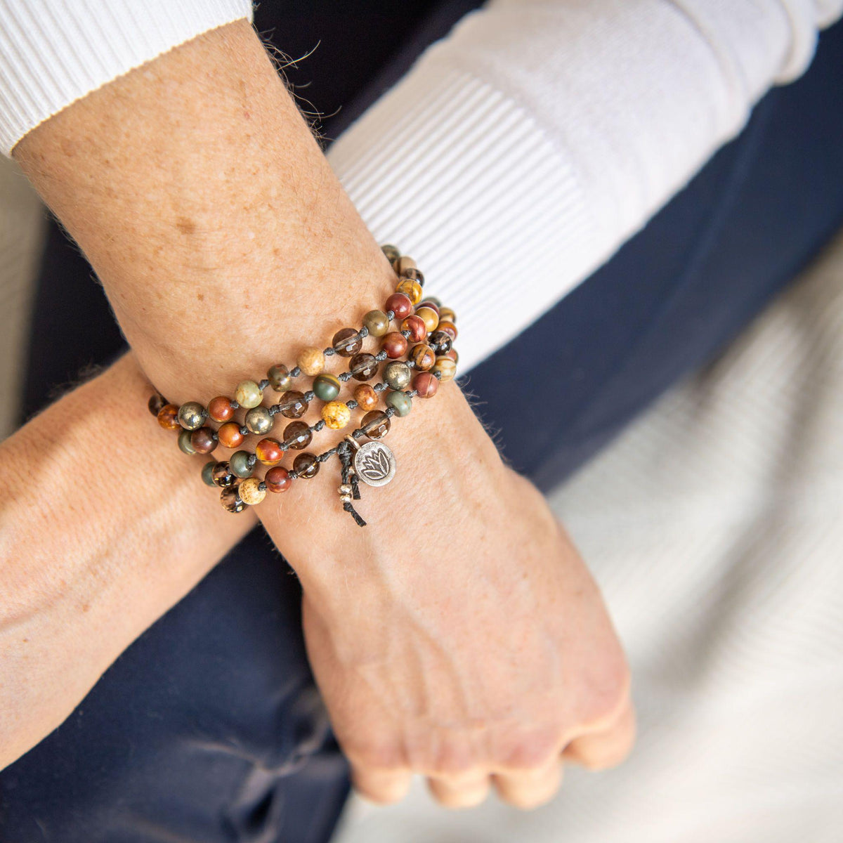 Mala Bracelet for Grounding with Jasper Beads Merakalpa Malas