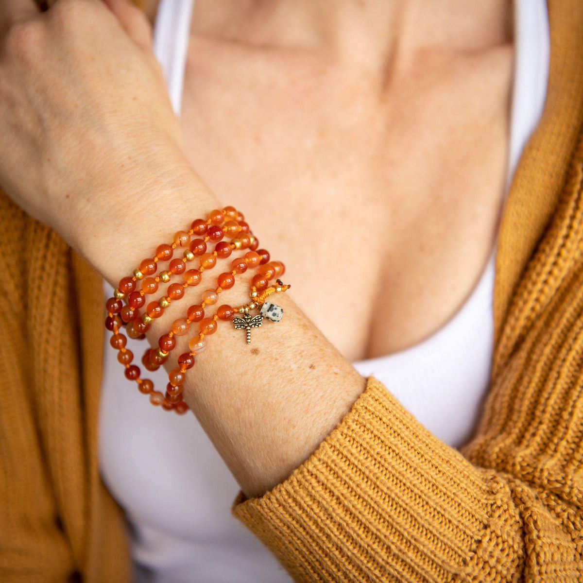 Passion + Creativity Carnelian Mala Bracelet