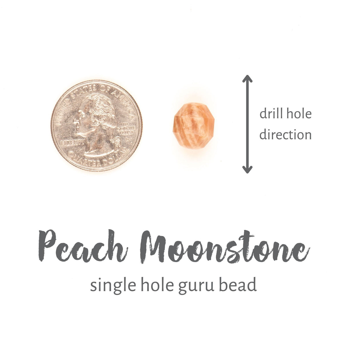 Peach Moonstone Gemstone Meru Bead for Prayer Beads Merakalpa Malas