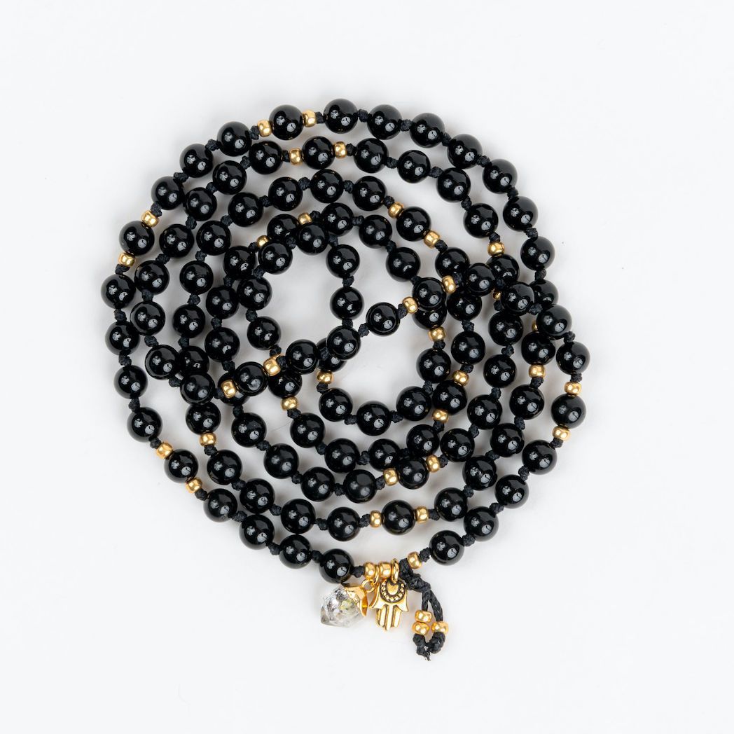 Black Tourmaline Mala Bracelet Made for You Merakalpa Malas